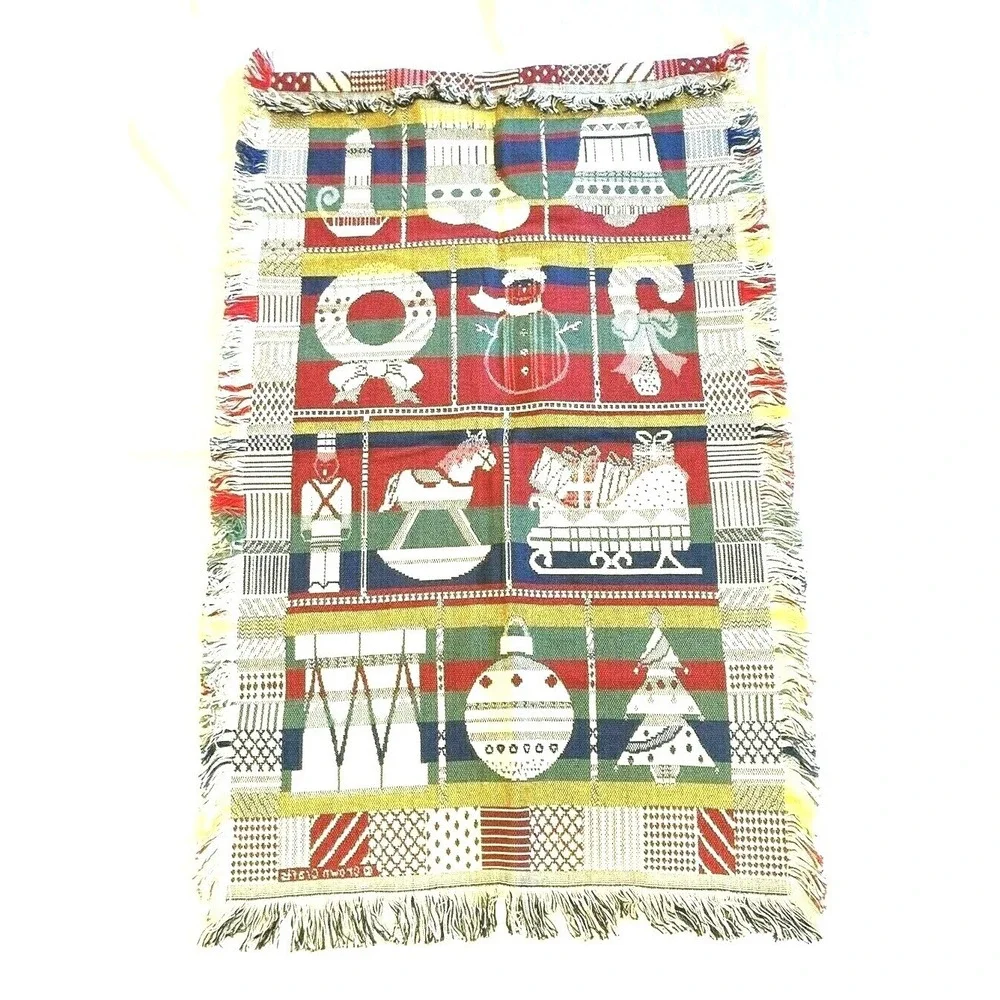 Christmas Tapestry by Crown Crafts Woven Wall Hanging Art 42‎ L x 27 W